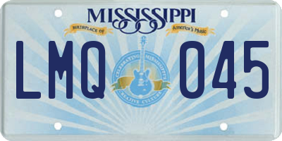 MS license plate LMQ045