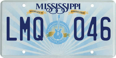 MS license plate LMQ046
