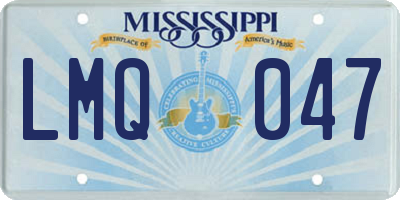 MS license plate LMQ047