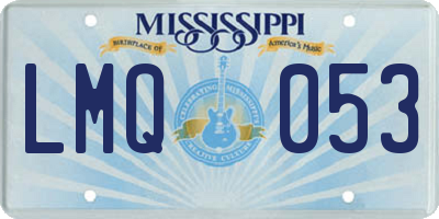 MS license plate LMQ053