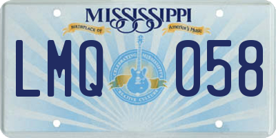 MS license plate LMQ058