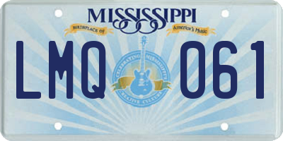 MS license plate LMQ061