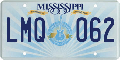 MS license plate LMQ062