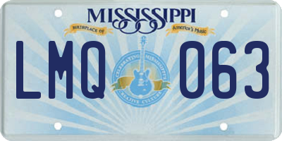 MS license plate LMQ063