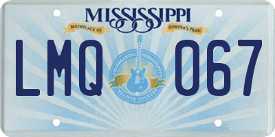 MS license plate LMQ067