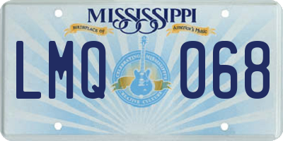 MS license plate LMQ068