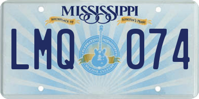 MS license plate LMQ074