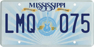 MS license plate LMQ075