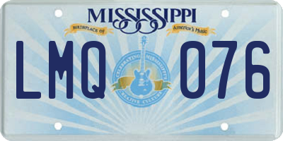 MS license plate LMQ076