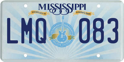 MS license plate LMQ083
