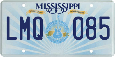 MS license plate LMQ085