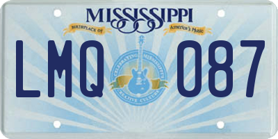 MS license plate LMQ087