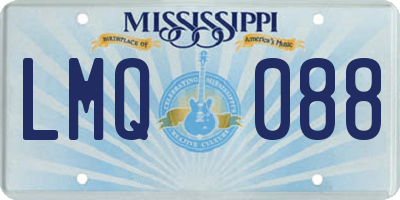 MS license plate LMQ088