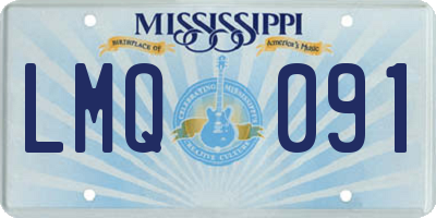 MS license plate LMQ091