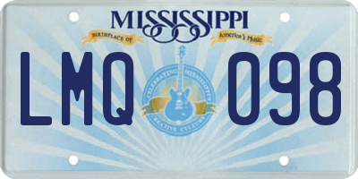 MS license plate LMQ098