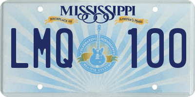 MS license plate LMQ100