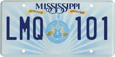 MS license plate LMQ101