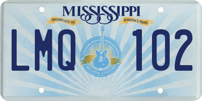 MS license plate LMQ102