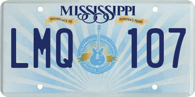 MS license plate LMQ107
