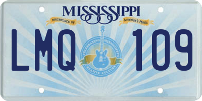 MS license plate LMQ109