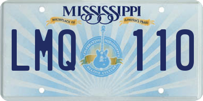 MS license plate LMQ110
