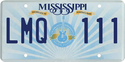 MS license plate LMQ111