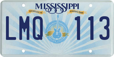 MS license plate LMQ113