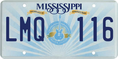 MS license plate LMQ116