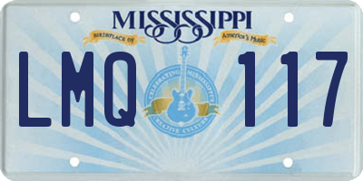 MS license plate LMQ117