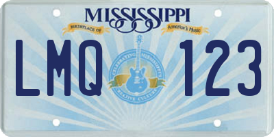 MS license plate LMQ123
