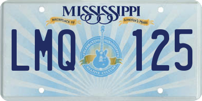 MS license plate LMQ125