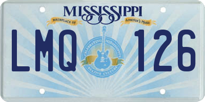 MS license plate LMQ126