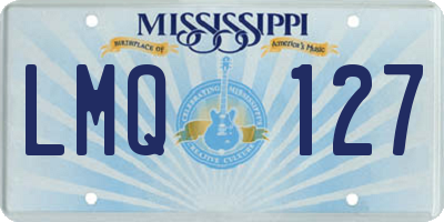 MS license plate LMQ127