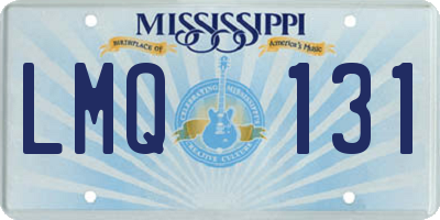 MS license plate LMQ131