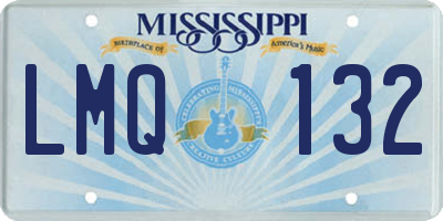 MS license plate LMQ132