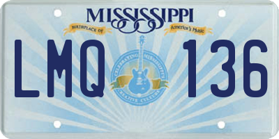 MS license plate LMQ136