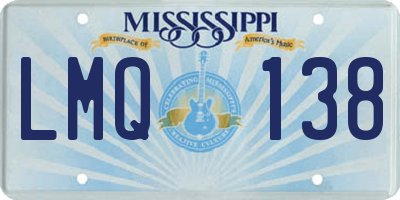 MS license plate LMQ138