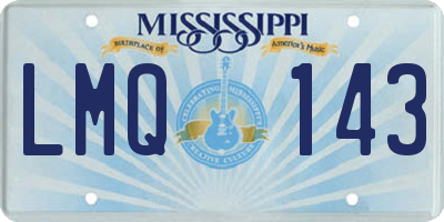 MS license plate LMQ143
