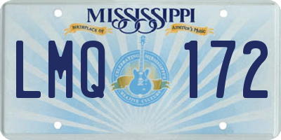 MS license plate LMQ172