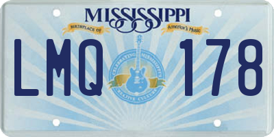 MS license plate LMQ178