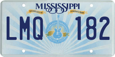MS license plate LMQ182