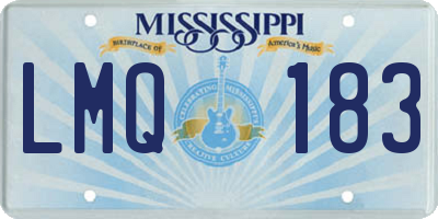MS license plate LMQ183