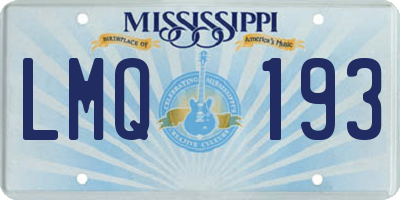 MS license plate LMQ193