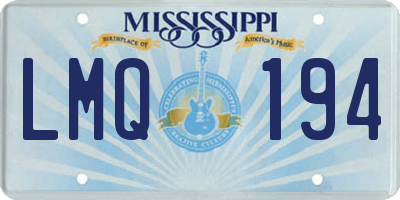 MS license plate LMQ194