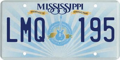 MS license plate LMQ195