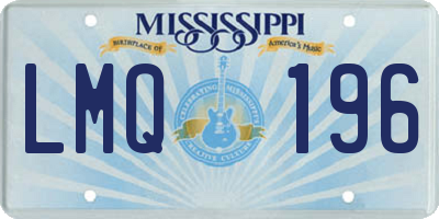 MS license plate LMQ196