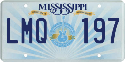MS license plate LMQ197