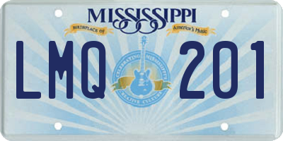 MS license plate LMQ201