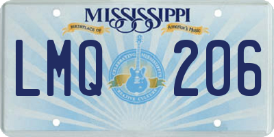 MS license plate LMQ206