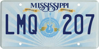 MS license plate LMQ207